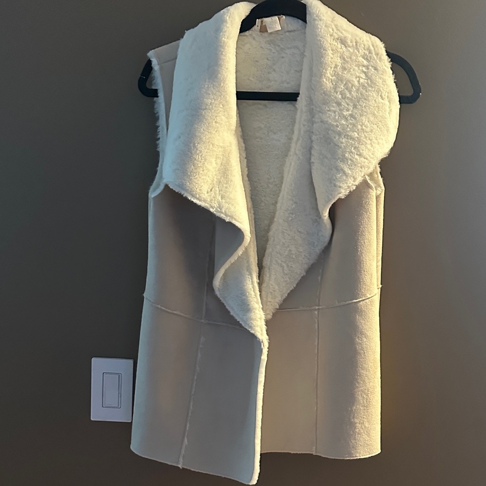 Chico's Cream Shearling Vest